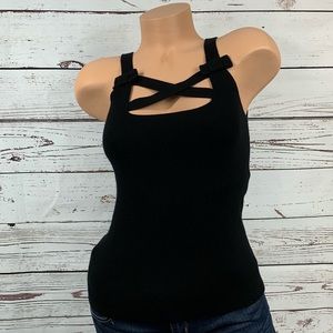 Anthropologie Cross Stitch Heart Knit Tank Top